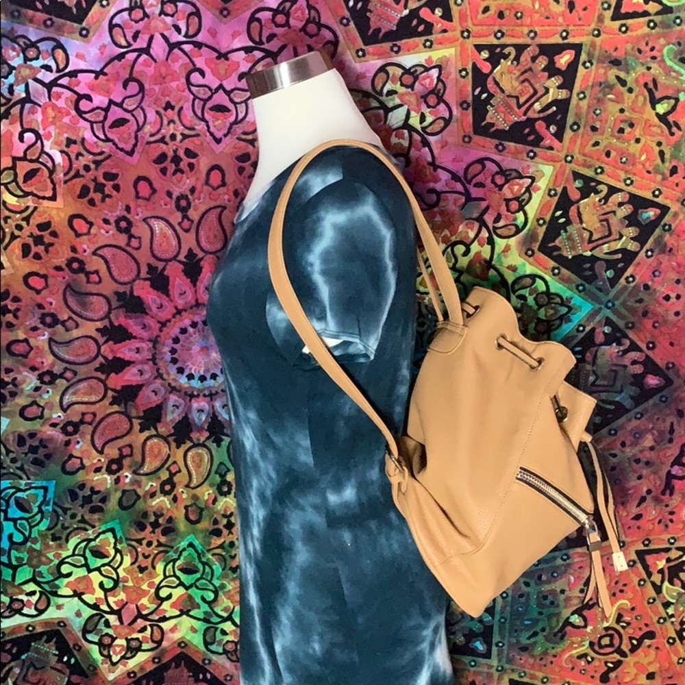 Beige Leather Backpack